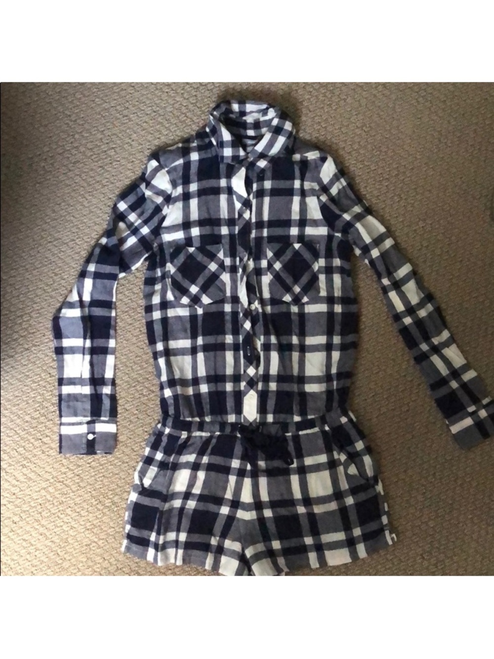 💙AERIE Plaid Shortie Romper